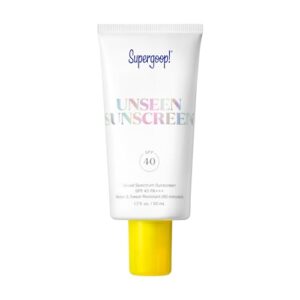 Supergoop! Unseen Sunscreen – SPF 40 – Invisible, Broad Spectrum Face Sunscreen + Makeup-Gripping Primer – Weightless, Scentless, Oil Free – For All Skin Types & Skin Tones – 1.7 fl oz Supergoop! Unseen Sunscreen – SPF 40 – Invisible, Broad Spectrum Face Sunscreen + Makeup-Gripping Primer – Weightless, Scentless, Oil Free – For All Skin Types & Skin Tones – 1.7 fl oz