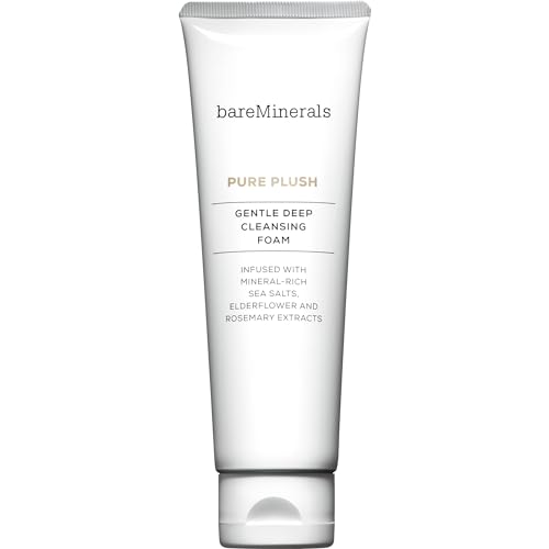 bareMinerals Pure Plush Gentle Deep Cleansing Foam, Nourishing and Smoothing Face Cleanser, Vegan, SLS-free formula