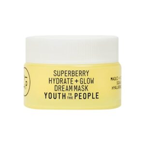 Youth To The People Superberry Glow Dream Mask – Brightening Overnight Face Mask + Hyaluronic Acid Night Moisturizer with Vitamin C & Squalane Oil for Even Skin Tone – Travel Size (0.5oz) Youth To The People Superberry Glow Dream Mask – Brightening Overnight Face Mask + Hyaluronic Acid Night Moisturizer with Vitamin C & Squalane Oil for Even Skin Tone – Travel Size (0.5oz)