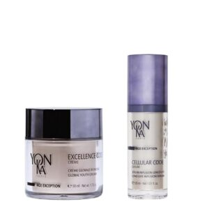 Yonka Anti-Aging Duo | Excellence Code Cream (50 ml) Hydrating Moisturizer with Collagen and Hyaluronic Acid | Cellular Code Face Serum (30 ml) Firm Skin and Soften Appearance of Wrinkles Yonka Anti-Aging Duo | Excellence Code Cream (50 ml) Hydrating Moisturizer with Collagen and Hyaluronic Acid | Cellular Code Face Serum (30 ml) Firm Skin and Soften Appearance of Wrinkles
