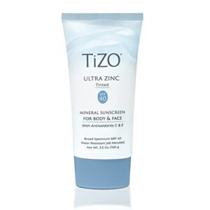 TIZO Ultra Zinc Body Face Sunscreen Tinted SPF 40, 3.5 oz TIZO Ultra Zinc Body Face Sunscreen Tinted SPF 40, 3.5 oz