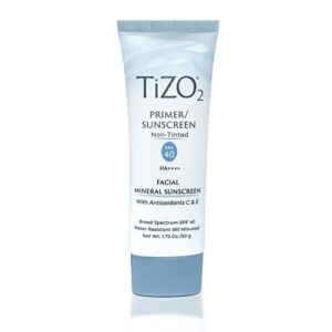 TiZO2 Facial Mineral Sunscreen and Primer, Non-tinted Broad Spectrum SPF 40 with Antioxidants, Sheer matte finish, Fragrance-Free, Oil-Free, Dermatologist-recommended, PA++++ 1.75 oz TiZO2 Facial Mineral Sunscreen and Primer, Non-tinted Broad Spectrum SPF 40 with Antioxidants, Sheer matte finish, Fragrance-Free, Oil-Free, Dermatologist-recommended, PA++++ 1.75 oz
