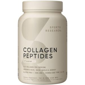 Sports Research Collagen Peptides – Hydrolyzed Type 1 & 3 Collagen Powder Protein Supplement for Healthy Skin, Nails, & Joints – Easy Mixing Vital Nutrients & Proteins, Collagen for Women & Men Sports Research Collagen Peptides – Hydrolyzed Type 1 & 3 Collagen Powder Protein Supplement for Healthy Skin, Nails, & Joints – Easy Mixing Vital Nutrients & Proteins, Collagen for Women & Men