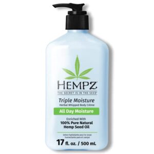 HEMPZ Triple Moisture Body Moisturizer, 17 Oz – Hydrating Lotion Rich with Minerals, Vitamin C, & Hempseed Oil to Nourish & Repair Extremely Dry or Sensitive Skin for Body HEMPZ Triple Moisture Body Moisturizer, 17 Oz – Hydrating Lotion Rich with Minerals, Vitamin C, & Hempseed Oil to Nourish & Repair Extremely Dry or Sensitive Skin for Body