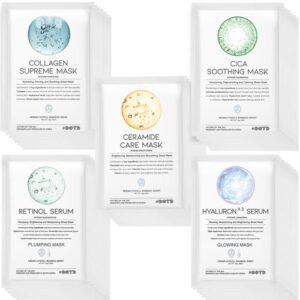 50Combo Korean Face Sheet Mask Gift Pack, Hydrating, Calming, Brightening, Smooting, Rejuvenating, EVE Vegan, Cica, Hyaluron, Retinol, Ceramide, Collagen 50Combo Korean Face Sheet Mask Gift Pack, Hydrating, Calming, Brightening, Smooting, Rejuvenating, EVE Vegan, Cica, Hyaluron, Retinol, Ceramide, Collagen