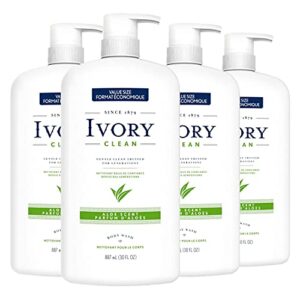 Ivory Clean Dermatologist Tested and Formulated Body Wash Free of Parabens and Phthalate Gentle on Skin, Aloe Scent, 30 oz (Pack of 4) Ivory Clean Dermatologist Tested and Formulated Body Wash Free of Parabens and Phthalate Gentle on Skin, Aloe Scent, 30 oz (Pack of 4)