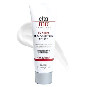 EltaMD UV Sheer Face Sunscreen, SPF 50+ No White Cast Sunscreen for Face and Body, Zinc Oxide Sunscreen Formula, 1.7 oz Tube EltaMD UV Sheer Face Sunscreen, SPF 50+ No White Cast Sunscreen for Face and Body, Zinc Oxide Sunscreen Formula, 1.7 oz Tube