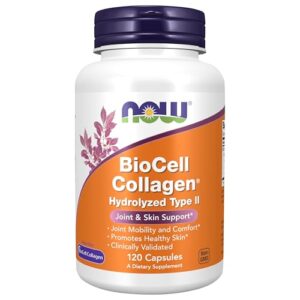 NOW Foods Supplements, BioCell Collagen® Hydrolyzed Type II, Clinically Validated, 120 Veg Capsules NOW Foods Supplements, BioCell Collagen® Hydrolyzed Type II, Clinically Validated, 120 Veg Capsules