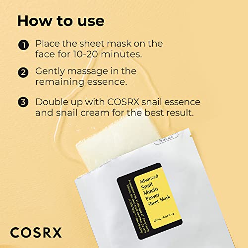 COSRX Snail Mucin Sheet Mask 10 EA with Snail Mucin Serum, Self Care, Face Masks for Dry, Sensitive Skin, Not Tested on Animals, No Parabens, No Sulfates, Korean Skin Care - Image 3