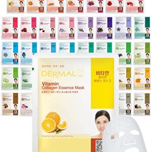 DERMAL 39 Combo Pack A Collagen Essence Korean Face Mask – Hydrating & Soothing Facial Mask with Panthenol – Hypoallergenic Self Care Sheet Mask for All Skin Types – Natural Home Spa Treatment Masks DERMAL 39 Combo Pack A Collagen Essence Korean Face Mask – Hydrating & Soothing Facial Mask with Panthenol – Hypoallergenic Self Care Sheet Mask for All Skin Types – Natural Home Spa Treatment Masks