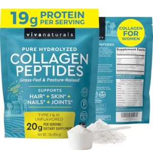 Viva Naturals Bovine Collagen Peptides Powder, 1 lb – Hydrolyzed Collagen for Women – Supporting Healthy Joints, Hair Skin and Nails – Unflavored Collagen Powder Viva Naturals Bovine Collagen Peptides Powder, 1 lb – Hydrolyzed Collagen for Women – Supporting Healthy Joints, Hair Skin and Nails – Unflavored Collagen Powder