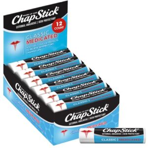 ChapStick Bulk Medicated Lip Balm 12-Pack – External Analgesic, Skin Protectant for Dry Lips & Cold Sore Pain Relief, 0.15 Oz Ea ChapStick Bulk Medicated Lip Balm 12-Pack – External Analgesic, Skin Protectant for Dry Lips & Cold Sore Pain Relief, 0.15 Oz Ea