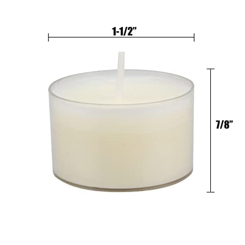 Stonebriar Bulk 96 Pack Unscented Smokeless Long Burning Clear Cup Tea Light Candles with 8 Hour Extended Burn Time, White - Image 5