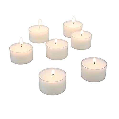 Stonebriar Bulk 96 Pack Unscented Smokeless Long Burning Clear Cup Tea Light Candles with 8 Hour Extended Burn Time, White - Image 3