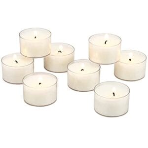 Stonebriar Bulk 96 Pack Unscented Smokeless Long Burning Clear Cup Tea Light Candles with 8 Hour Extended Burn Time, White Stonebriar Bulk 96 Pack Unscented Smokeless Long Burning Clear Cup Tea Light Candles with 8 Hour Extended Burn Time, White