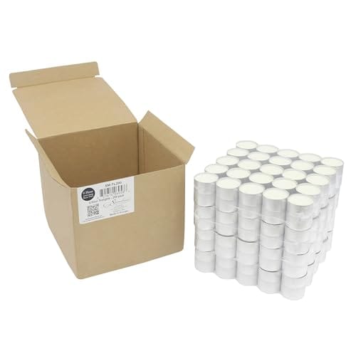 Stonebriar 200 Count White Unscented Smokeless Long Burning Tea Light Candles with 6-7 Hour Burn Time - Image 3