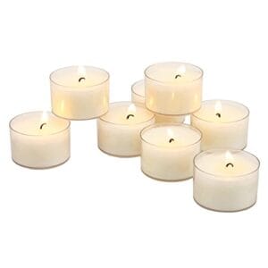 Stonebriar 96 Count White Unscented Smokeless Long Burning Clear Cup Tea Light Candles with 6 to 7 Hour Burn Time Stonebriar 96 Count White Unscented Smokeless Long Burning Clear Cup Tea Light Candles with 6 to 7 Hour Burn Time