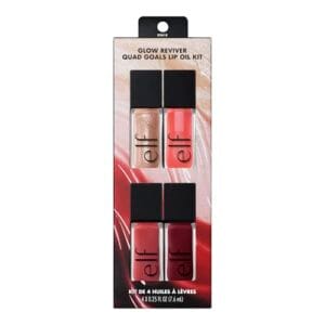 e.l.f. Glow Reviver Quad Goals Lip Oil Kit, Lip Gloss For A High-Gloss Finish & Sheer Wash Of Color, Non-Sticky, Vegan & Cruelty-Free, 4 Glosses e.l.f. Glow Reviver Quad Goals Lip Oil Kit, Lip Gloss For A High-Gloss Finish & Sheer Wash Of Color, Non-Sticky, Vegan & Cruelty-Free, 4 Glosses