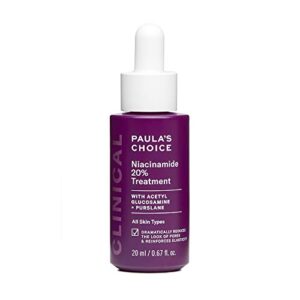 Paula's Choice CLINICAL 20% Niacinamide Vitamin B3 Concentrated Serum, Anti-Aging Treatment for Discoloration and Minimizing Large Pores, Fragrance-Free & Paraben-Free, 0.67 Ounce Dropper Bottle Paula's Choice CLINICAL 20% Niacinamide Vitamin B3 Concentrated Serum, Anti-Aging Treatment for Discoloration and Minimizing Large Pores, Fragrance-Free & Paraben-Free, 0.67 Ounce Dropper Bottle