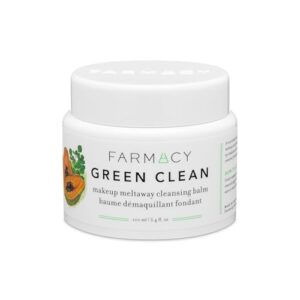Farmacy Makeup Remover Cleansing Balm – Green Clean Waterproof Makeup Remover + Oil Based Cleanser – Gentle Exfoliating Double Cleanser – Melts From Balm to Milky Lather (100ml) Farmacy Makeup Remover Cleansing Balm – Green Clean Waterproof Makeup Remover + Oil Based Cleanser – Gentle Exfoliating Double Cleanser – Melts From Balm to Milky Lather (100ml)