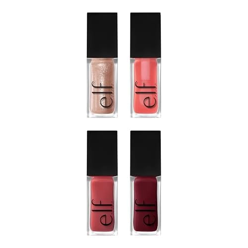 e.l.f. Glow Reviver Quad Goals Lip Oil Kit, Lip Gloss For A High-Gloss Finish & Sheer Wash Of Color, Non-Sticky, Vegan & Cruelty-Free, 4 Glosses - Image 7