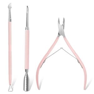 Makartt Cuticle Trimmer with Cuticle Pusher, 3 PCS Pink Nail Cuticle Nipper Professional Pedicure Manicure Tools with Stainless Steel Dual End Pusher, Nail Scraper Makartt Cuticle Trimmer with Cuticle Pusher, 3 PCS Pink Nail Cuticle Nipper Professional Pedicure Manicure Tools with Stainless Steel Dual End Pusher, Nail Scraper