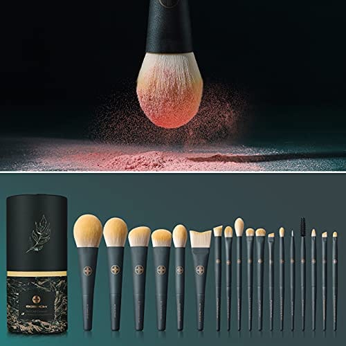 EIGSHOW Makeup Brushes 18pcs Professional Makeup Brush Travel Set with Eco Cylinder 2Cups Holder, Premium Synthetic Foundation Powder Concealer Blush Blending Eye Lip Brush Kit - Cruelty Free - Image 3