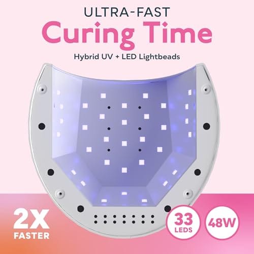 SUNUV SUN2C 48W UV Light for Nails,UV LED Nail Lamp with 4 Timer Settings,LED Nail Light Compatible with All Gel Types, Quick Drying Nail Dryer Pink - Image 4