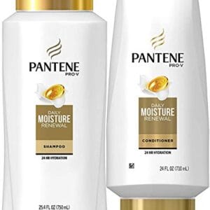 Pantene Moisturizing Shampoo 25.4 OZ and Silicon-Free Conditioner 24 OZ for Dry Hair, Daily Moisture Renewal, Bundle Pack (Packaging May Vary) Pantene Moisturizing Shampoo 25.4 OZ and Silicon-Free Conditioner 24 OZ for Dry Hair, Daily Moisture Renewal, Bundle Pack (Packaging May Vary)