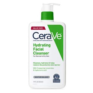 CeraVe Hydrating Facial Cleanser | Moisturizing Face Wash For Dry Skin | Hyaluronic Acid + Ceramides + Glycerin | Hydrating Cleanser For Normal To Dry Skin | National Eczema Association Certified CeraVe Hydrating Facial Cleanser | Moisturizing Face Wash For Dry Skin | Hyaluronic Acid + Ceramides + Glycerin | Hydrating Cleanser For Normal To Dry Skin | National Eczema Association Certified