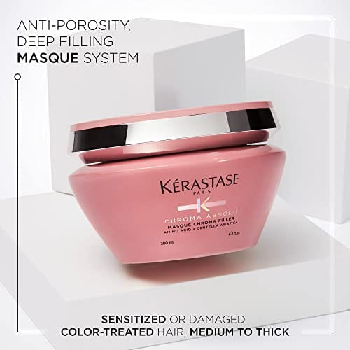 Kerastase Chroma Absolu Anti-Porosity Deep-Filling Hair Mask | For Damaged Color-Treated Hair | Strengthens and Hydrates | With Lactic Acid | Chroma Filler | 6.8 Fl Oz - Image 2