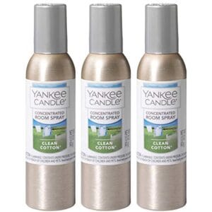 Yankee Candle Concentrated Air Freshener Room Spray, Odor Eliminator for Home, Bathroom, Clean Cotton, 1.5 Oz (Pack of 3) Yankee Candle Concentrated Air Freshener Room Spray, Odor Eliminator for Home, Bathroom, Clean Cotton, 1.5 Oz (Pack of 3)