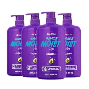 Aussie Paraben-Free Miracle Moist Shampoo with Avocado & Jojoba for Dry Hair, 30.4 Fluid Ounce, (Pack of 4) Aussie Paraben-Free Miracle Moist Shampoo with Avocado & Jojoba for Dry Hair, 30.4 Fluid Ounce, (Pack of 4)