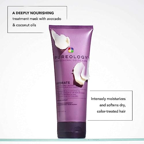 Pureology Hair Mask, Superfood Deep Treatment, Nourishes and Softens Hair, For Dry Colour-Treated Hair, Sulfate-Free, Vegan, Hydrate, 200ml - Image 4