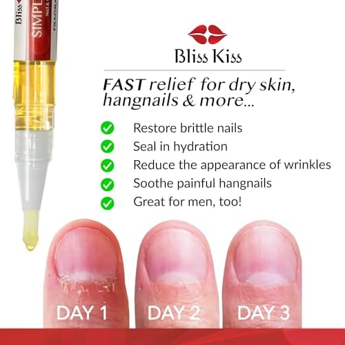 Bliss Kiss | Fragrance Free 4 Nail Oil Cuticle Pens w/Vitamin E & Jojoba⏤Nail Strengthener Nail Growth Serum for Brittle, Peeling, Breaking, Thin nails - Image 2