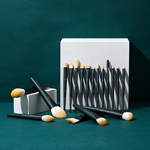 EIGSHOW Makeup Brushes 18pcs Professional Makeup Brush Travel Set with Eco Cylinder 2Cups Holder, Premium Synthetic Foundation Powder Concealer Blush Blending Eye Lip Brush Kit - Cruelty Free - Image 7