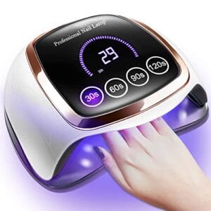 Gugusure UV LED Nail Lamp, 180W Nail Dryer for Gel Polish with LCD Display, Auto Sensor and 4 Timer Settings, Professional Gel Curing Lamp Gel Polish Light with 42 LED Beads for Salon and Home Gugusure UV LED Nail Lamp, 180W Nail Dryer for Gel Polish with LCD Display, Auto Sensor and 4 Timer Settings, Professional Gel Curing Lamp Gel Polish Light with 42 LED Beads for Salon and Home