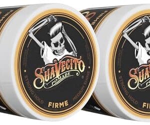 Suavecito Pomade Firme Hold 4 oz, 2 Pack – Strong Hold Hair Pomade For Men – Medium Shine Water Based Flake Free Hair Gel – Easy To Wash Out – All Day Hold For All Hair Styles Suavecito Pomade Firme Hold 4 oz, 2 Pack – Strong Hold Hair Pomade For Men – Medium Shine Water Based Flake Free Hair Gel – Easy To Wash Out – All Day Hold For All Hair Styles