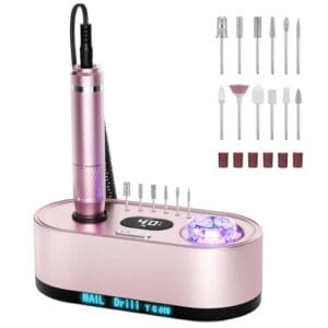 JOSGLOI Electric Nail Drill Professional: 40000RPM Electric Nail File Kit E File Nail Drill Machine with LCD Display for Acrylic Gel Nail, Manicure Pedicure Polishing Nail Grinder for Salon Home Use JOSGLOI Electric Nail Drill Professional: 40000RPM Electric Nail File Kit E File Nail Drill Machine with LCD Display for Acrylic Gel Nail, Manicure Pedicure Polishing Nail Grinder for Salon Home Use