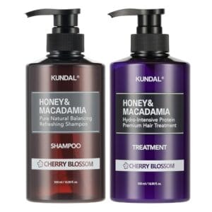KUNDAL Natural Shampoo and Conditioner Set [Cherry Blossom] - Korean Hair Care, Long Lasting Fragrance, Moisturize, Nourish, Frizz Control, Argan & Macadamia Oil, Sulfate-Free 16.9fl oz (Pack of 2)