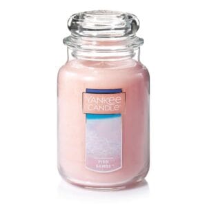 Yankee Candle Pink Sands Scented, Classic 22oz Large Jar Single Wick Candle, Over 110 Hours of Burn Time, Perfect for Creating Relaxing Atmosphere Yankee Candle Pink Sands Scented, Classic 22oz Large Jar Single Wick Candle, Over 110 Hours of Burn Time, Perfect for Creating Relaxing Atmosphere