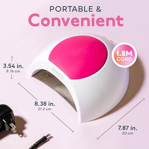 SUNUV SUN2C 48W UV Light for Nails,UV LED Nail Lamp with 4 Timer Settings,LED Nail Light Compatible with All Gel Types, Quick Drying Nail Dryer Pink - Image 5