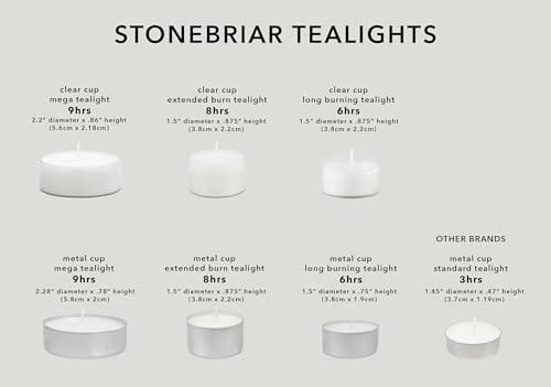Stonebriar 200 Count White Unscented Smokeless Long Burning Tea Light Candles with 6-7 Hour Burn Time - Image 9