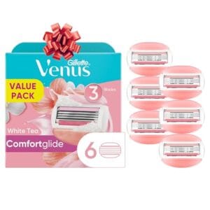 Gillette Venus ComfortGlide White Tea Women's Razor Blade Refills, 6 Count Gillette Venus ComfortGlide White Tea Women's Razor Blade Refills, 6 Count