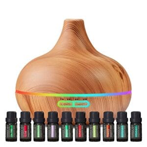 Ultimate Aromatherapy Diffuser & Essential Oil Set – Ultrasonic Top 10 Oils Modern with 4 Timer 7 Ambient Light Settings Therapeutic Grade Lavender Ultimate Aromatherapy Diffuser & Essential Oil Set – Ultrasonic Top 10 Oils Modern with 4 Timer 7 Ambient Light Settings Therapeutic Grade Lavender