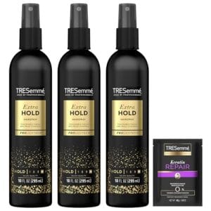 TRESemmé Hairspray, Non-Aerosol, Extra Hold, 3-Pack + Keratin Repair Hair Mask – Moisturizing Hair Spray, Anti-Humidity, Anti-Frizz Hair Products (4 Piece Set) TRESemmé Hairspray, Non-Aerosol, Extra Hold, 3-Pack + Keratin Repair Hair Mask – Moisturizing Hair Spray, Anti-Humidity, Anti-Frizz Hair Products (4 Piece Set)