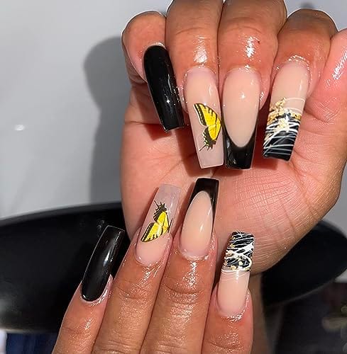 Eseres Butterfly Nail Stickers Butterflies Nail Art Decals Vanessa Nail Designs Self-Adhesive Butterflies Flowers Pattern Decorations for Nail Art Supplies 10 Sheets - Image 2