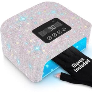 Aedavey Cordless UV Nail Lamp, Rechargeable UV Light for Gel Nails, LED Nail Lamp with 4 Timer Modes, Gel Nail UV Light Decorate with Sparkling Nail Rhinestones (Sparkly White) Aedavey Cordless UV Nail Lamp, Rechargeable UV Light for Gel Nails, LED Nail Lamp with 4 Timer Modes, Gel Nail UV Light Decorate with Sparkling Nail Rhinestones (Sparkly White)