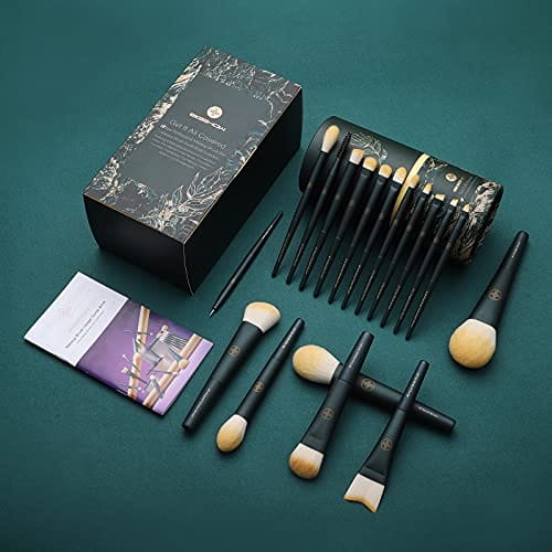 EIGSHOW Makeup Brushes 18pcs Professional Makeup Brush Travel Set with Eco Cylinder 2Cups Holder, Premium Synthetic Foundation Powder Concealer Blush Blending Eye Lip Brush Kit - Cruelty Free - Image 6