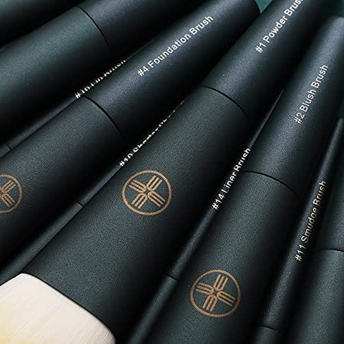 EIGSHOW Makeup Brushes 18pcs Professional Makeup Brush Travel Set with Eco Cylinder 2Cups Holder, Premium Synthetic Foundation Powder Concealer Blush Blending Eye Lip Brush Kit - Cruelty Free - Image 4